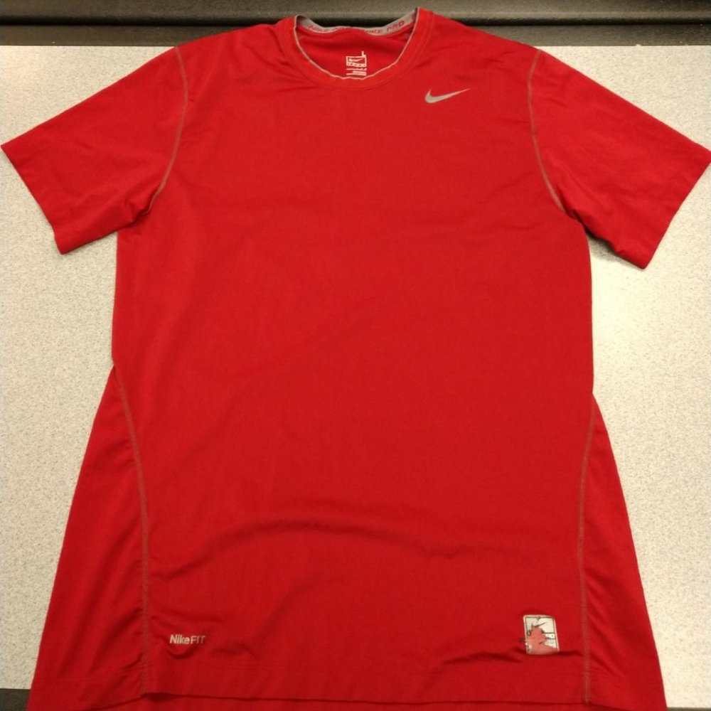 Red Nike Pro Workout Shirt Size L